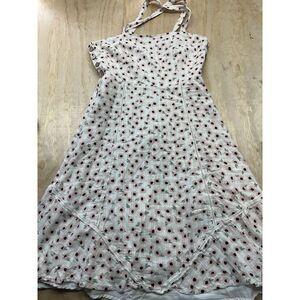Hutch Dress Summer Sundress Flowers Pink White Side Buttons Sz 10 Women’s Flowy